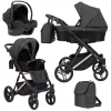 kunert lazzio premium black 11 silver frame 3 in 1 stroller