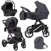 kunert lazzio premium dark grey 08 silver frame 3 in 1 stroller