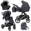 kunert lazzio premium dark grey 08 copper frame 3 in 1 stroller