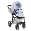 Lightweight aluminum chassis of Junama Enzo Blue Gold stroller