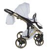 Ergonomic adjustable handlebar on Junama Enzo Blue Gold stroller