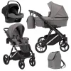 kunert lazzio premium mocca 10 silver frame 3 in 1 stroller