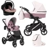 kunert lazzio premium pink 15 silver frame 3 in 1 stroller