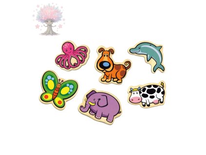 Dřevěné magnetky zvířátka 20ks 1