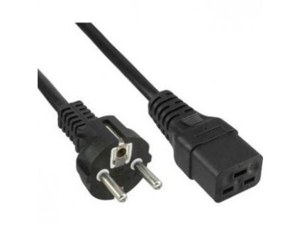 Kabel Černý 2m s el. zástrčkou a IEC Konektorem(použití pro VENTS a RUCK ventilátory)