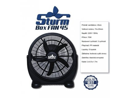 CIRKULAČNÍ VENTILÁTOR STURM BOXFAN, PRŮMĚR 45CM