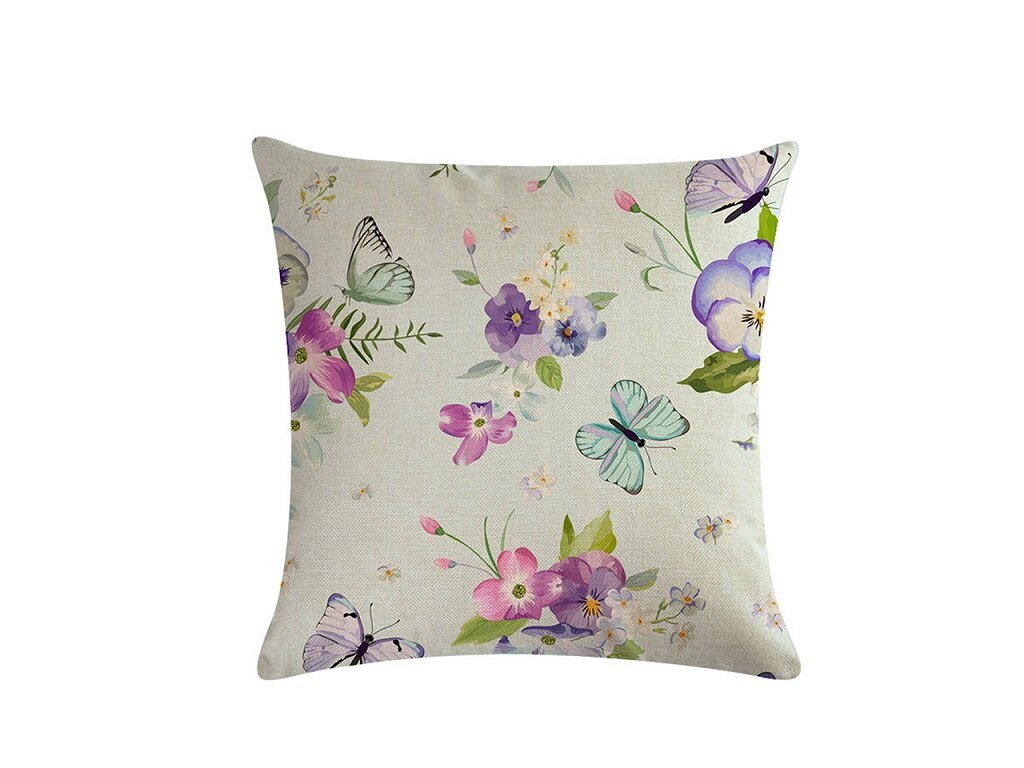 4 Retro Style Print Pillow Ddustproof Cover Home Textiles Single sided Color Printed Flower Series Linen Cushion