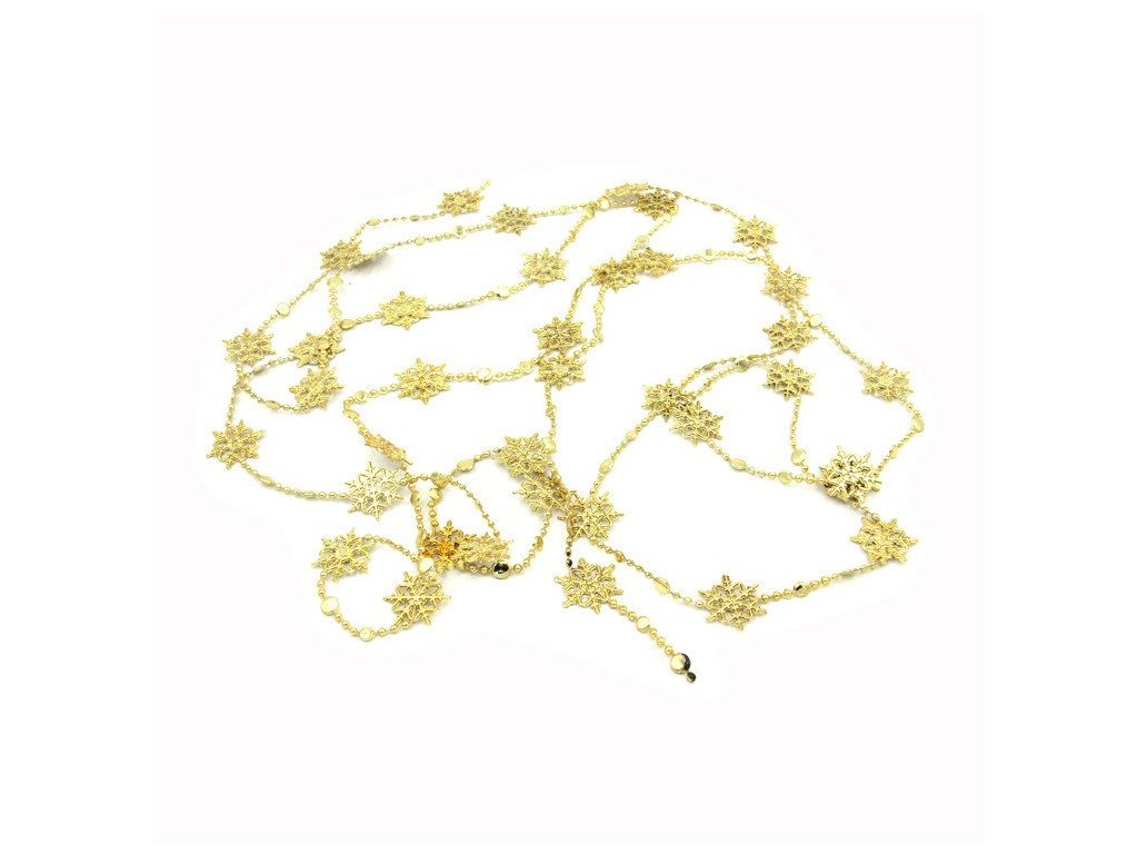 Classic Snowflake Shape String Hanging Ornaments Xmas Holiday Party Home Decor Christmas Tree Decorations adornos de Gold