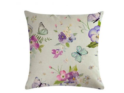 4 Retro Style Print Pillow Ddustproof Cover Home Textiles Single sided Color Printed Flower Series Linen Cushion