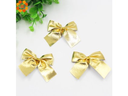 New Year 12PCS Gold and Silver Christmas Tree Ornaments Bow For Christmas Gift Decoration Supplies 50