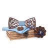 paisley wooden bow tie handkerchief set description 7