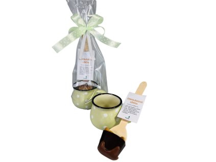 a hrníček + lž sv zelený 700