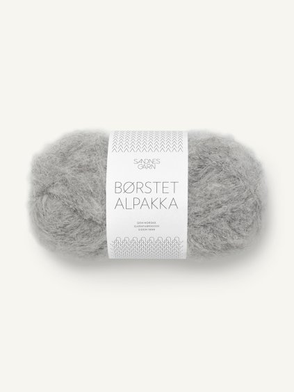 Børstet Alpakka 1042 - Gråmelert