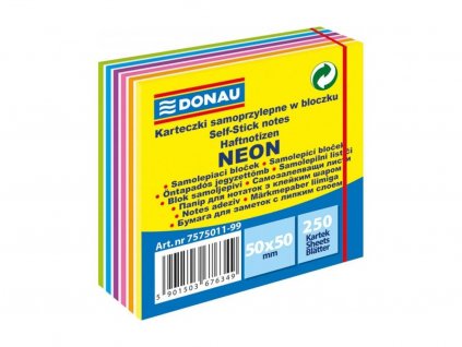 blok prilepovací 50x50mm 5 farebný neon 250 listov