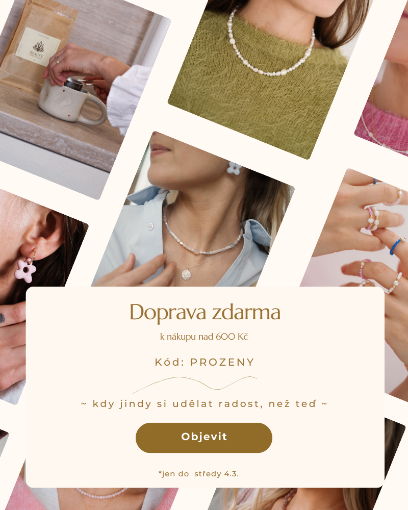 nahrdelník minerály růženín akvamarín bílý citrín ženské jemné říční perla sleva