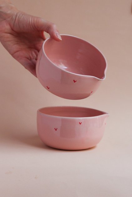 Chawan růžový se srdíčky