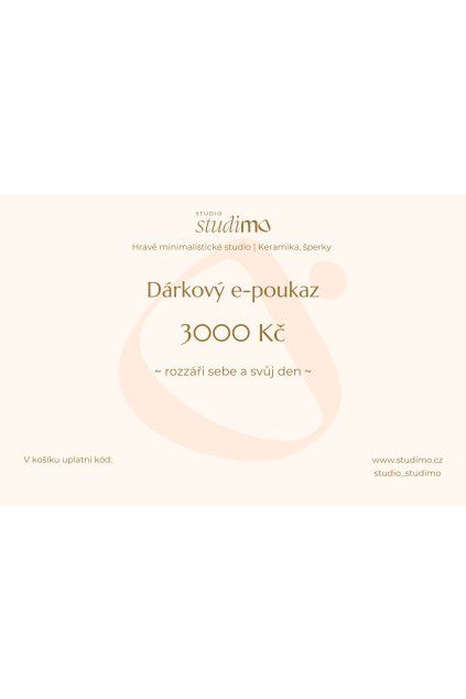 Dárkový e-poukaz 3000 Kč | Studimo