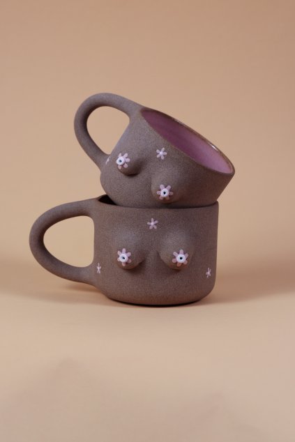 Prsáč hrnek toffee růžový