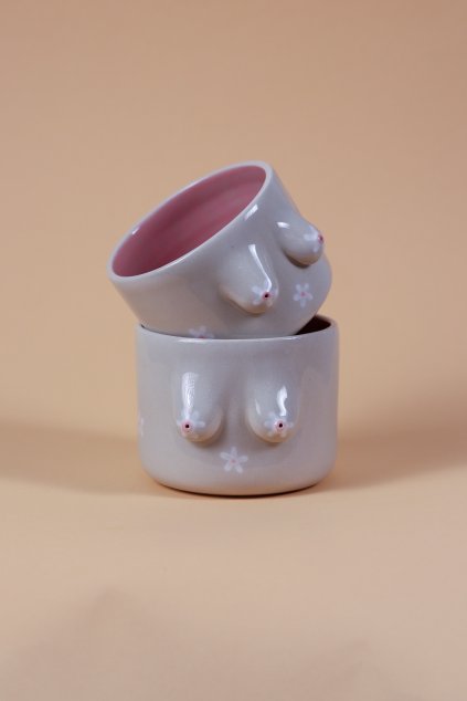 Prsáč kalíšek celoglazovaný růžový vnitřek