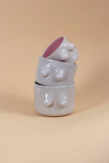 Prsáč kalíšek celoglazovaný růžový vnitřek