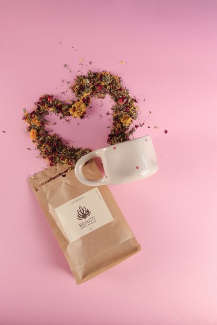 Set Beauty čaj & srdíčkový hrneček