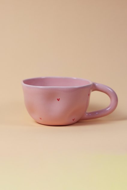 Hrnek růžový pomačkaný
