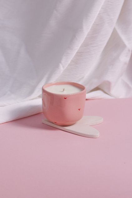 Pomačkaná svíčka růžová