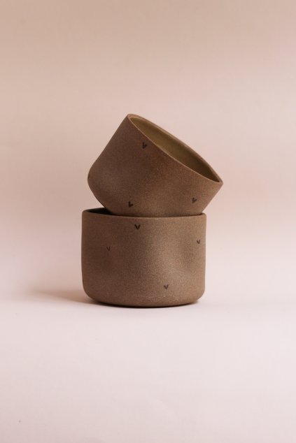 Kalíšek toffee hnědá srdíčka