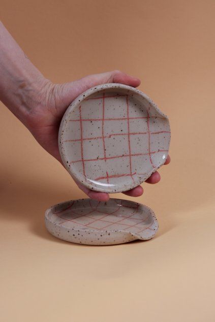 Spoon rest červená mřížka