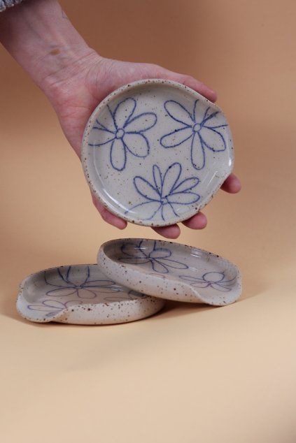 Spoon rest modrá kytička tečkatý