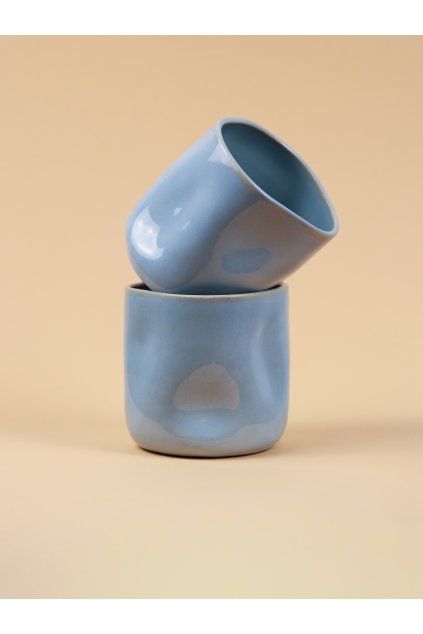 keramický iced cup zelenkavý pomačkaný na ledové drinky, Studimo