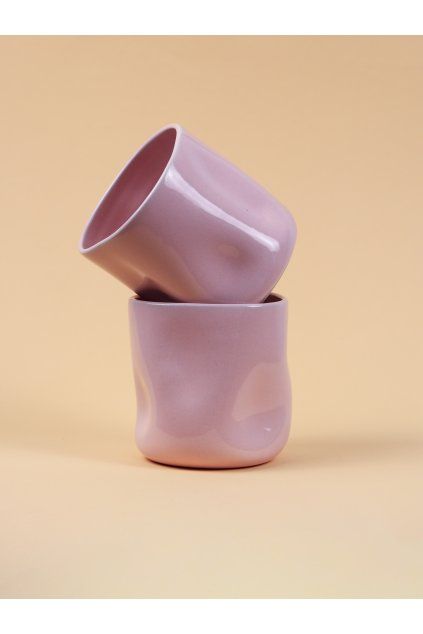 keramický iced cup jemná růžová na ledové drinky, Studimo