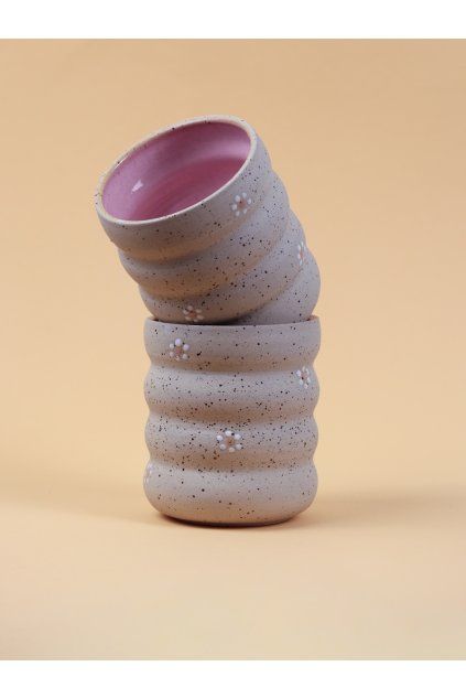 Iced cup tečkatý čtyři vlnky růžový