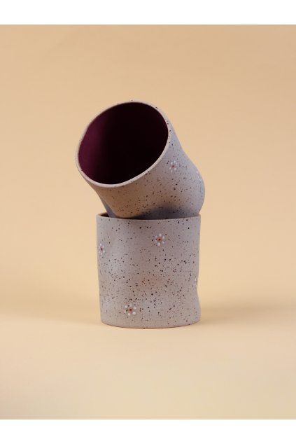 Iced cup tečkatý pomačkaný vínový