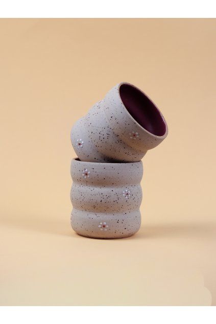 Iced cup tečkatý vlnka vínový
