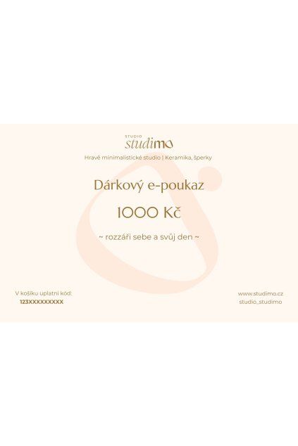 Elektronická dárkový poukaz Studimo | 1000 Kč