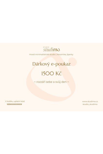 Dárkový e-poukaz 1500 Kč | Studimo