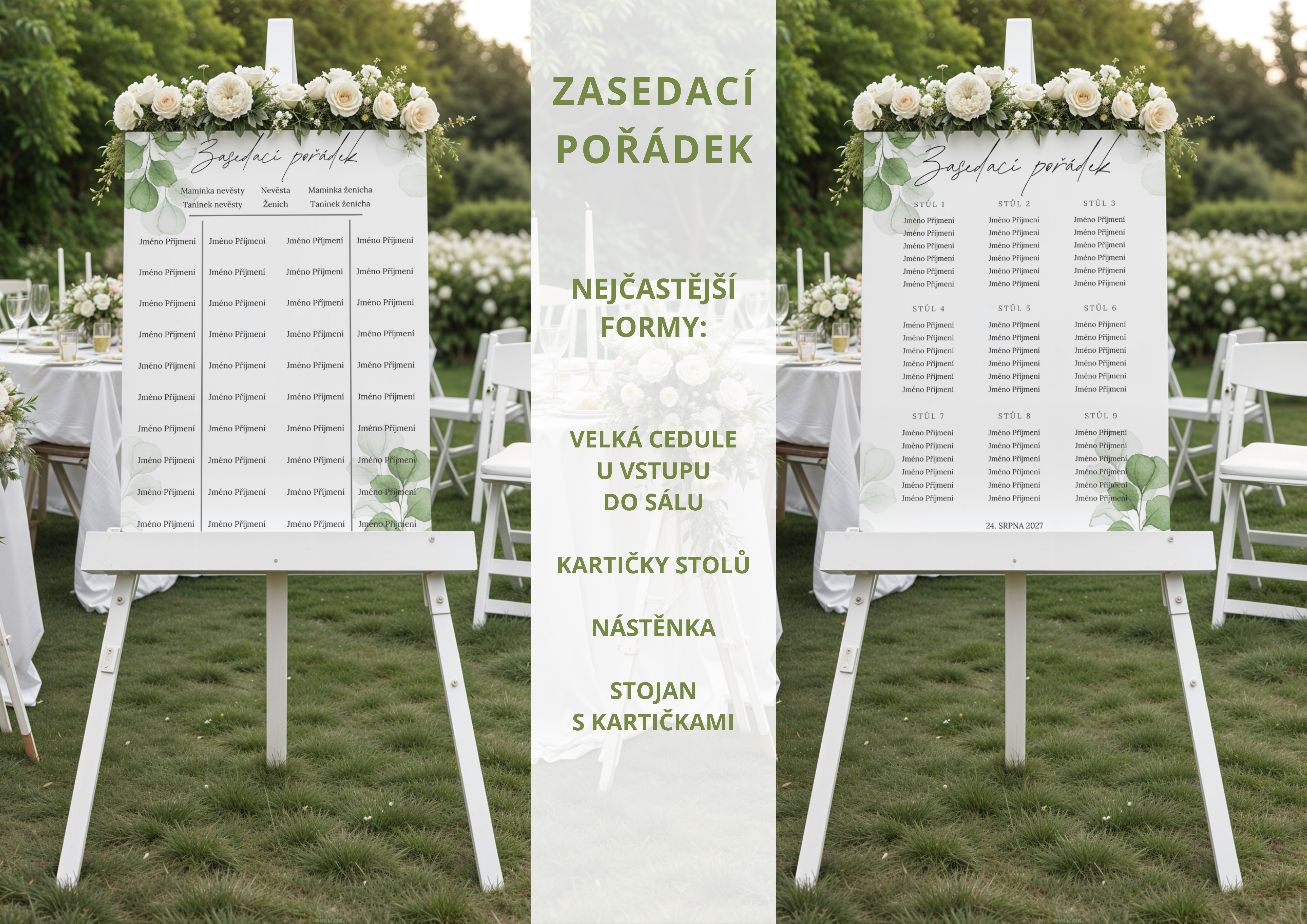 Svatební zasedací pořádek pro hosty
