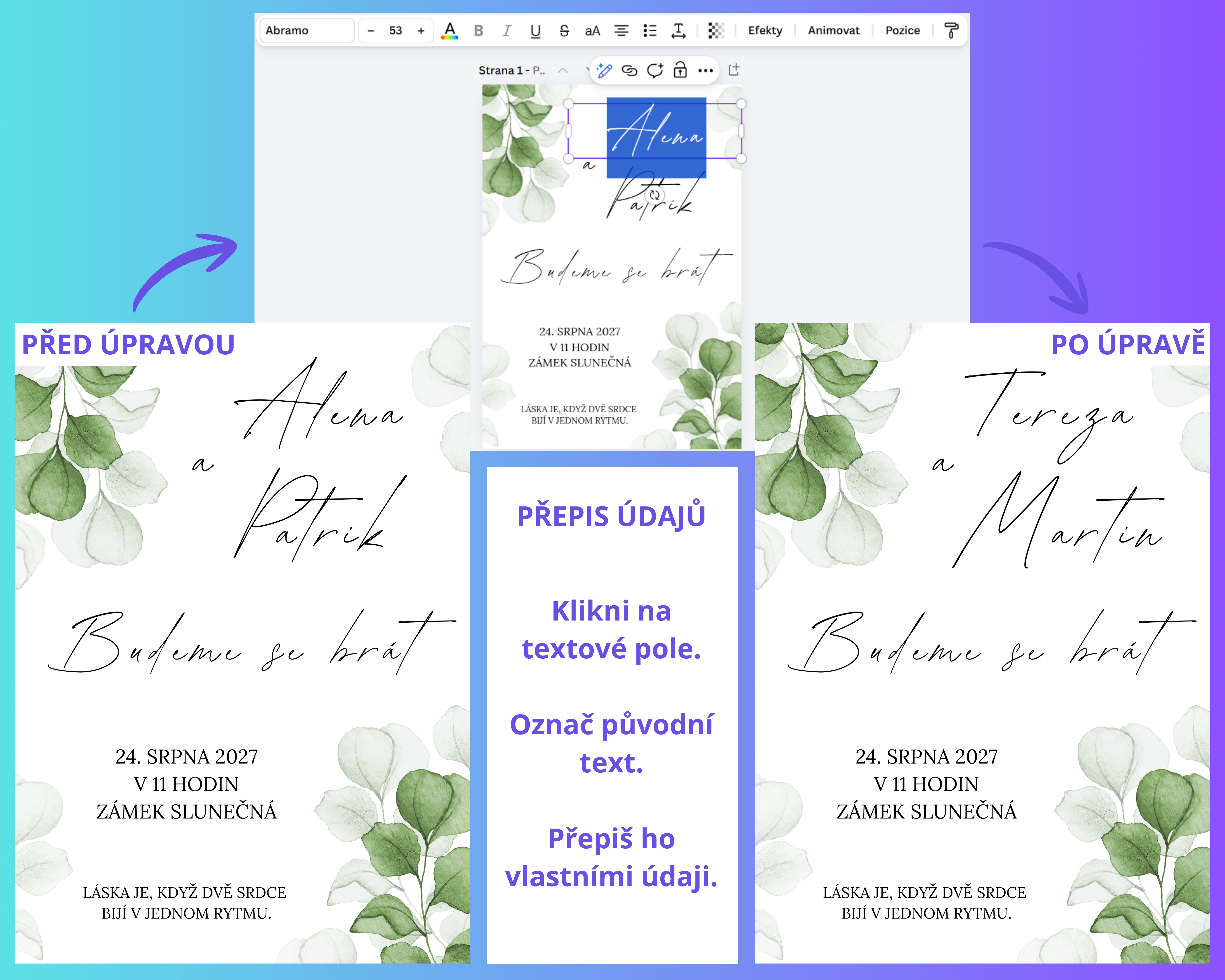 Jak upravit text v Canvě