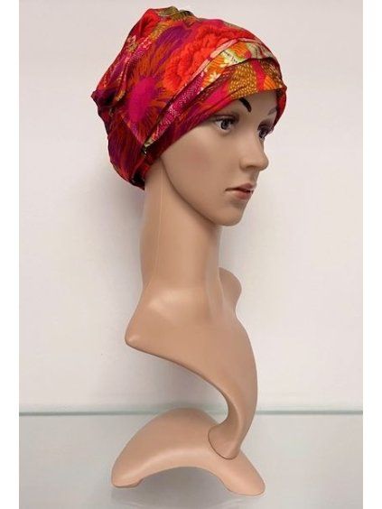 hedvabny turban bouquet pink