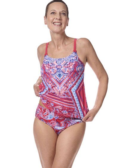 Proteticcké tankini BARBADOS TA hot pink/multi (Velikost 38/C)