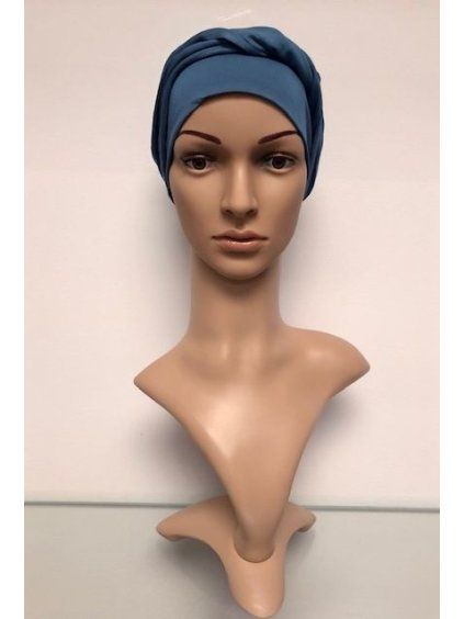 bambusovy turban s nasitou celenkou ocean blue
