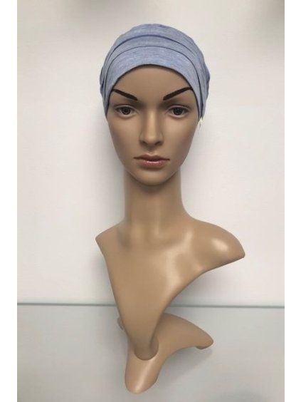 bambusovy turban light blue melange