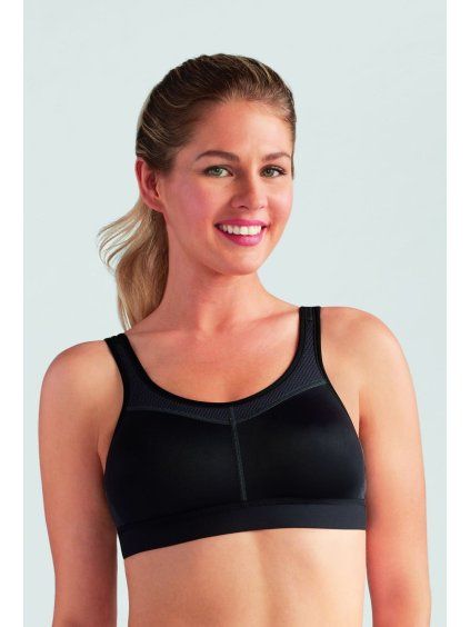 Protetická podprsenka POWER SB Medium Support black/grey (Velikost 75AA, Barva černá)