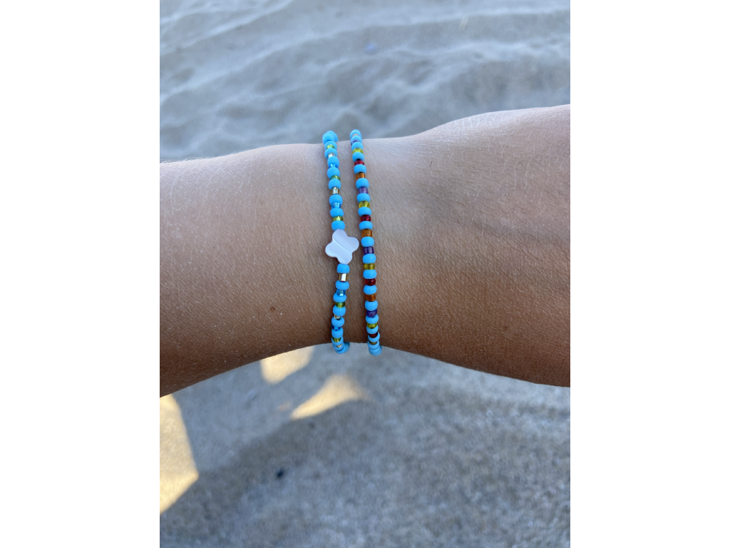 double blue murano bracelet