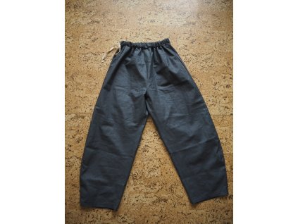 Barell kalhoty šedý len lesklý