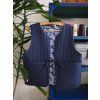 Oboustranná vesta modrá s květy