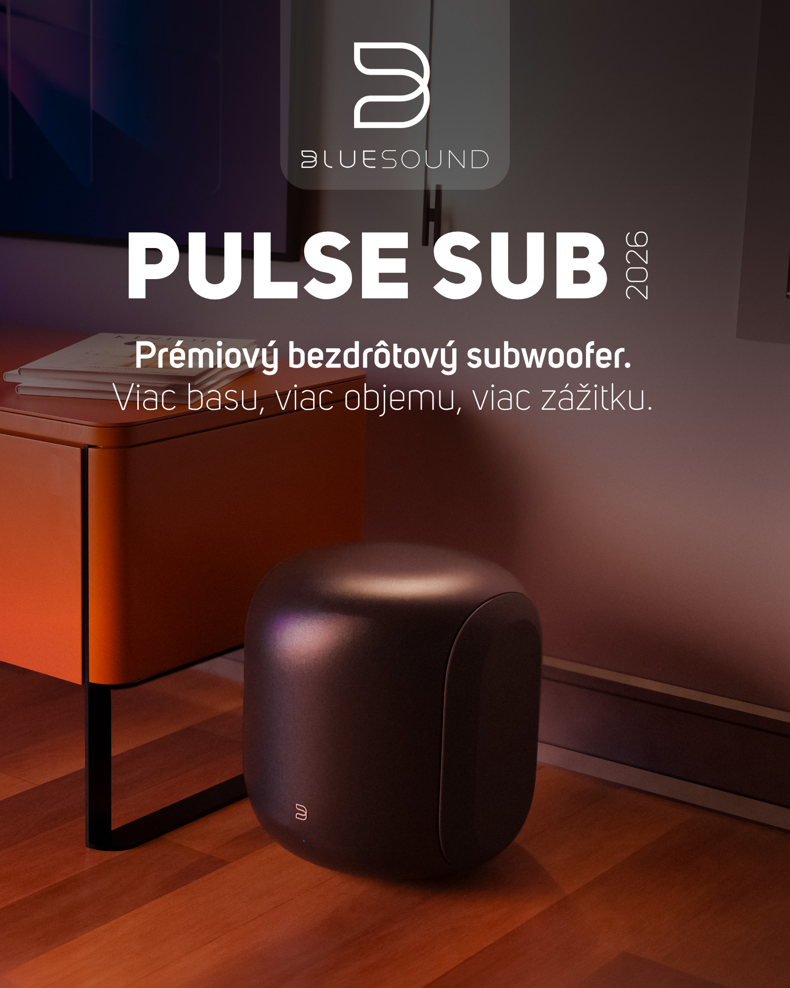 Novinka Bluesound PULSE SUB – hlubší basy bez zbytečných kabelů