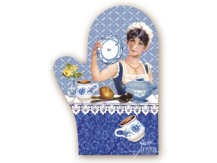 Chňapka Zmatek v kuchyni v modré