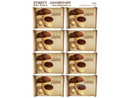 Samolepící etikety zavařování hříbky 17